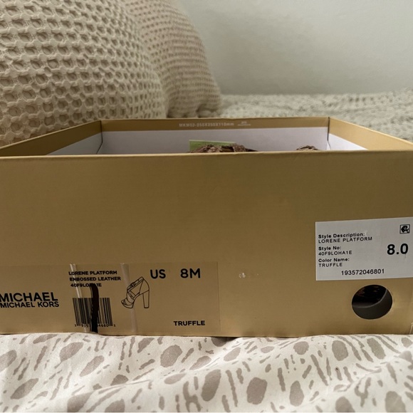 Women's MK brown Snakeskin Platform Heels - Picture 6 of 6